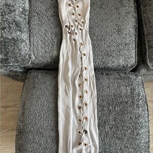 Cream Sleeveless Bodycon Maxi Dress